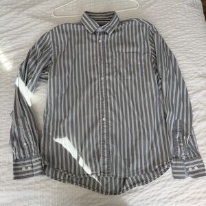 Classic Gray Striped Men's Shirt